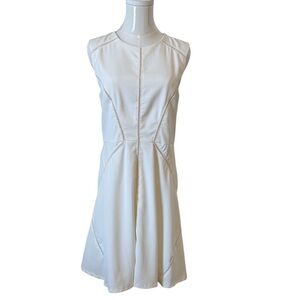 Neiman Marcus Ivory/Cream Fit n Flare Lined Sleeveless Dress Size M